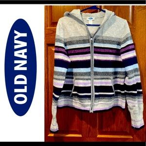 🌸Large Old Navy Y2K Striped Wool Hoodie Sweater